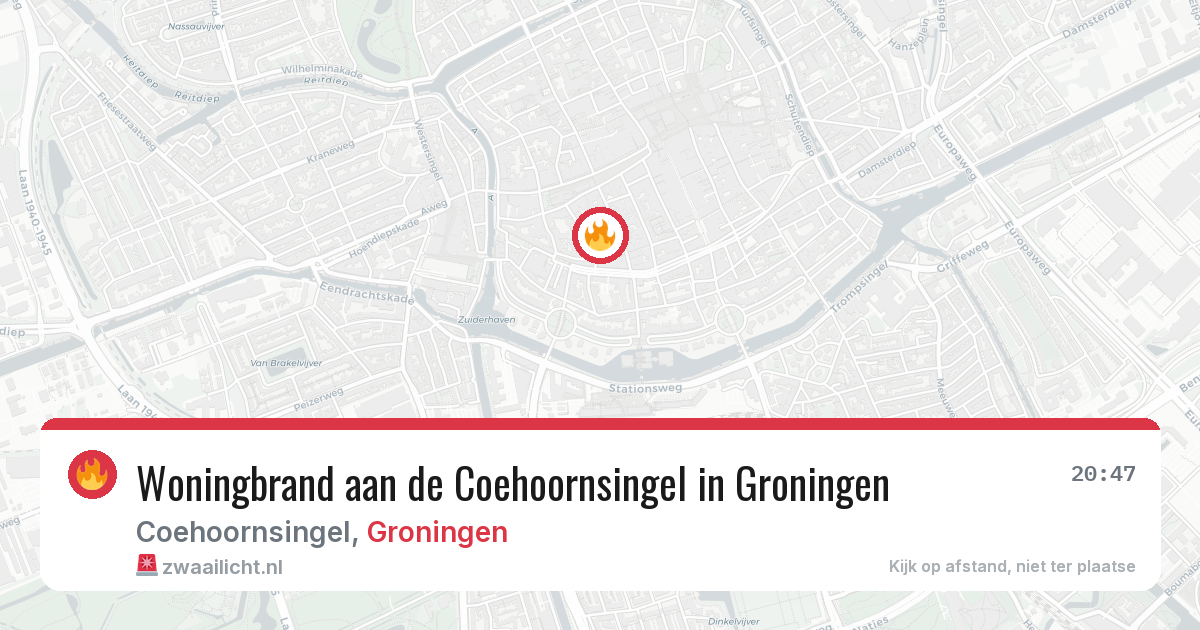 Woningbrand aan de Coehoornsingel in Groningen — 24 jan 2026
