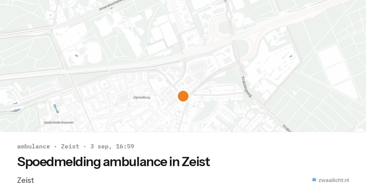 Spoedmelding ambulance in Zeist — 3 sep 2026