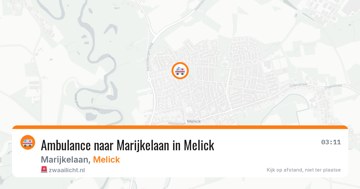 Ambulance naar Marijkelaan in Melick — 20 jun 2026