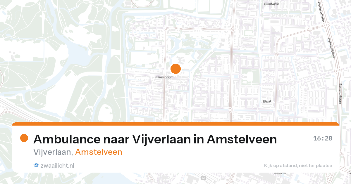Ambulance naar Vijverlaan in Amstelveen — 28 aug 2026
