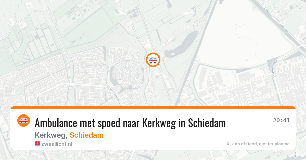 Ambulance met spoed naar Kerkweg in Schiedam — 14 jul 2026