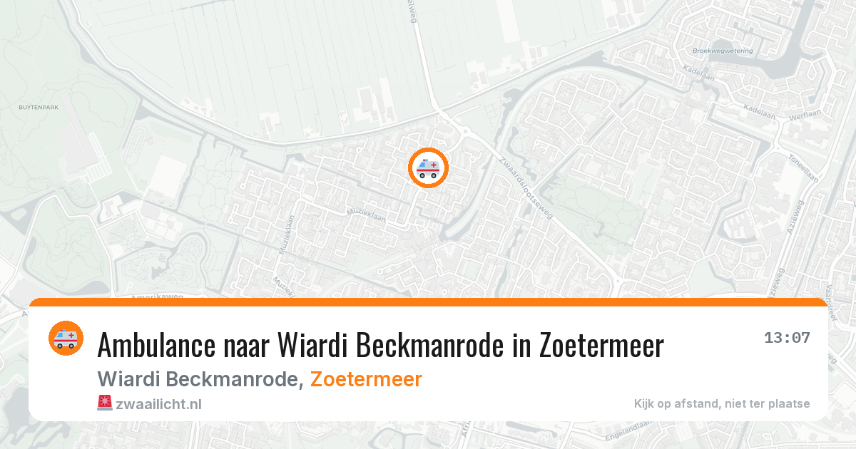 Ambulance naar Wiardi Beckmanrode in Zoetermeer — 13 mrt 2026