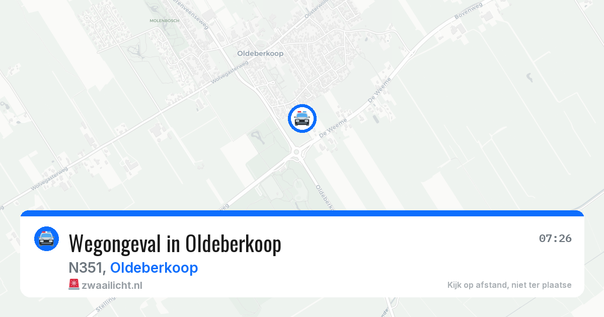 Wegongeval in Oldeberkoop — 29 jan 2026
