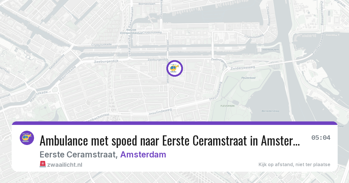Ambulance met spoed naar Eerste Ceramstraat in Amsterdam — 17 mrt 2026