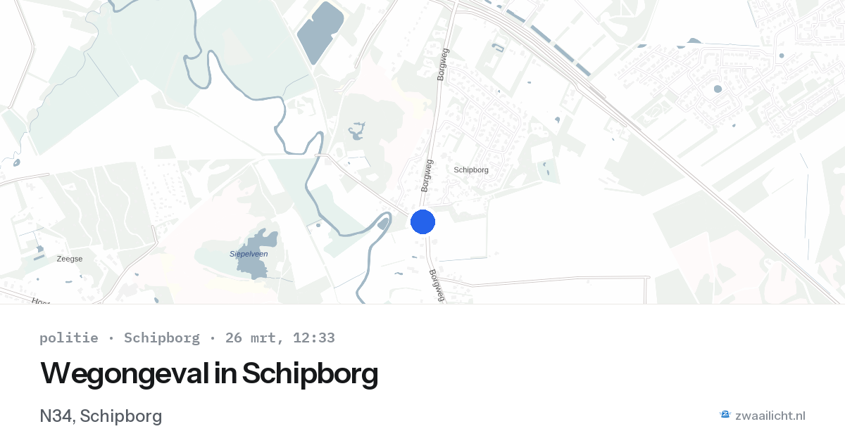 Wegongeval in Schipborg — 26 mrt 2026