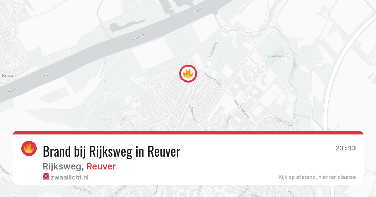 Brand bij Rijksweg in Reuver — 30 mei 2026