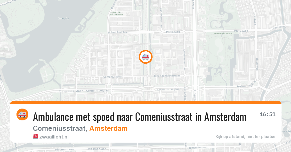 Ambulance met spoed naar Comeniusstraat in Amsterdam — 22 jun 2026