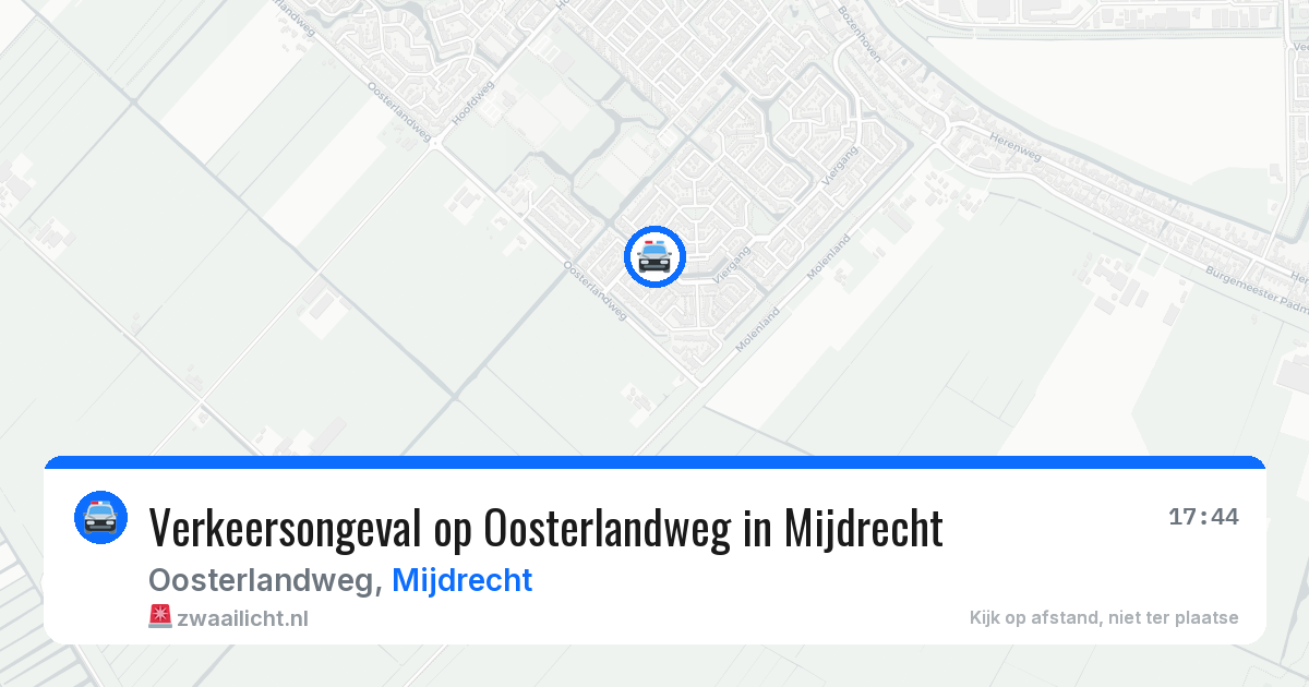 Verkeersongeval op Oosterlandweg in Mijdrecht — 16 jan 2026