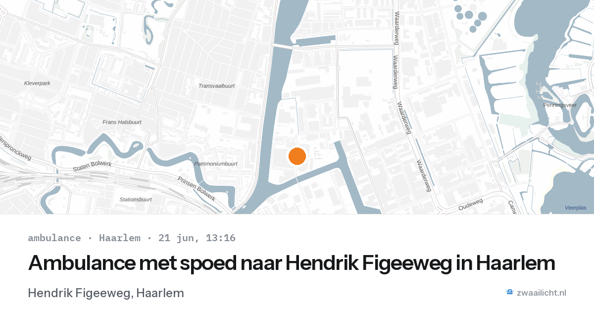 Ambulance met spoed naar Hendrik Figeeweg in Haarlem — 21 jun 2026