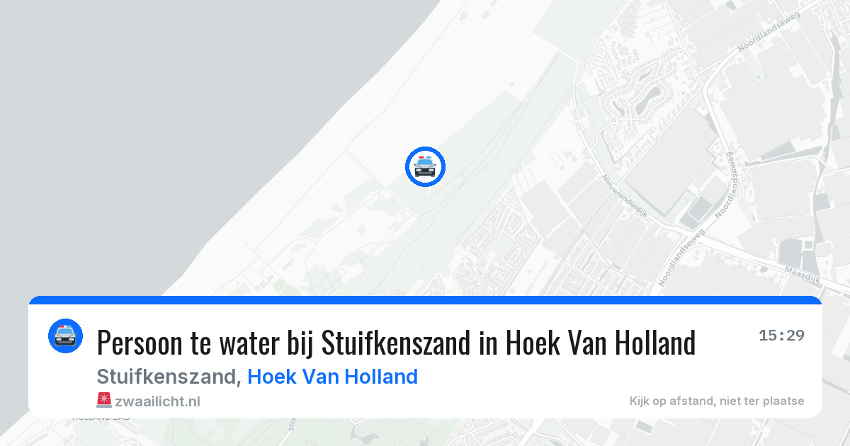 Persoon te water bij Stuifkenszand in Hoek Van Holland — 28 jul 2026