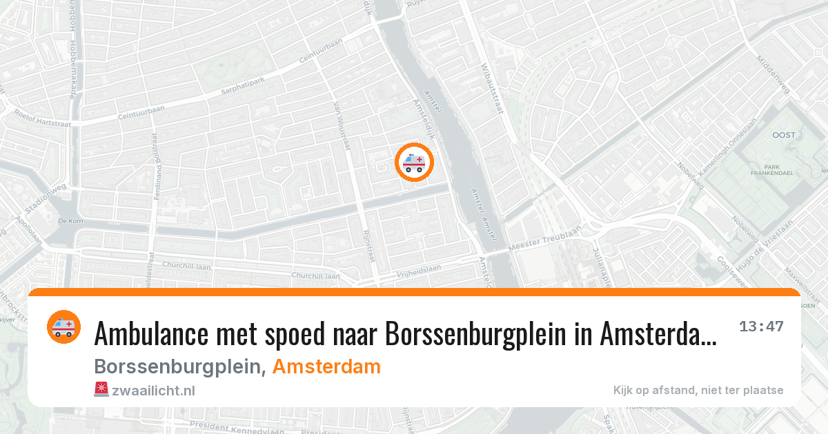 Ambulance met spoed naar Borssenburgplein in Amsterdam — 9 jul 2026