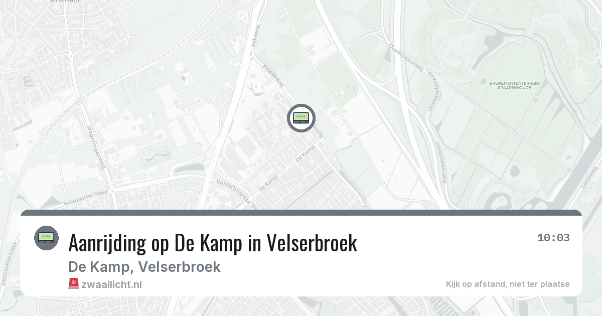Aanrijding op De Kamp in Velserbroek — 9 feb 2026