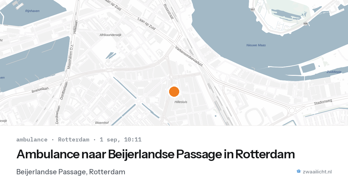 Ambulance naar Beijerlandse Passage in Rotterdam — 1 sep 2026