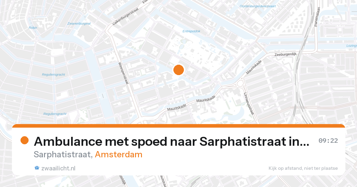 Ambulance met spoed naar Sarphatistraat in Amsterdam — 27 aug 2026
