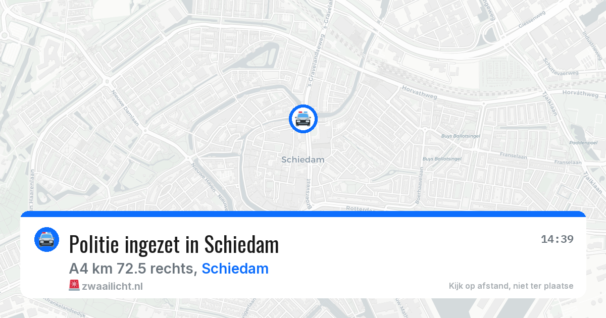 Politie ingezet in Schiedam — 17 jul 2026 | 🚨 Zwaailicht.nl