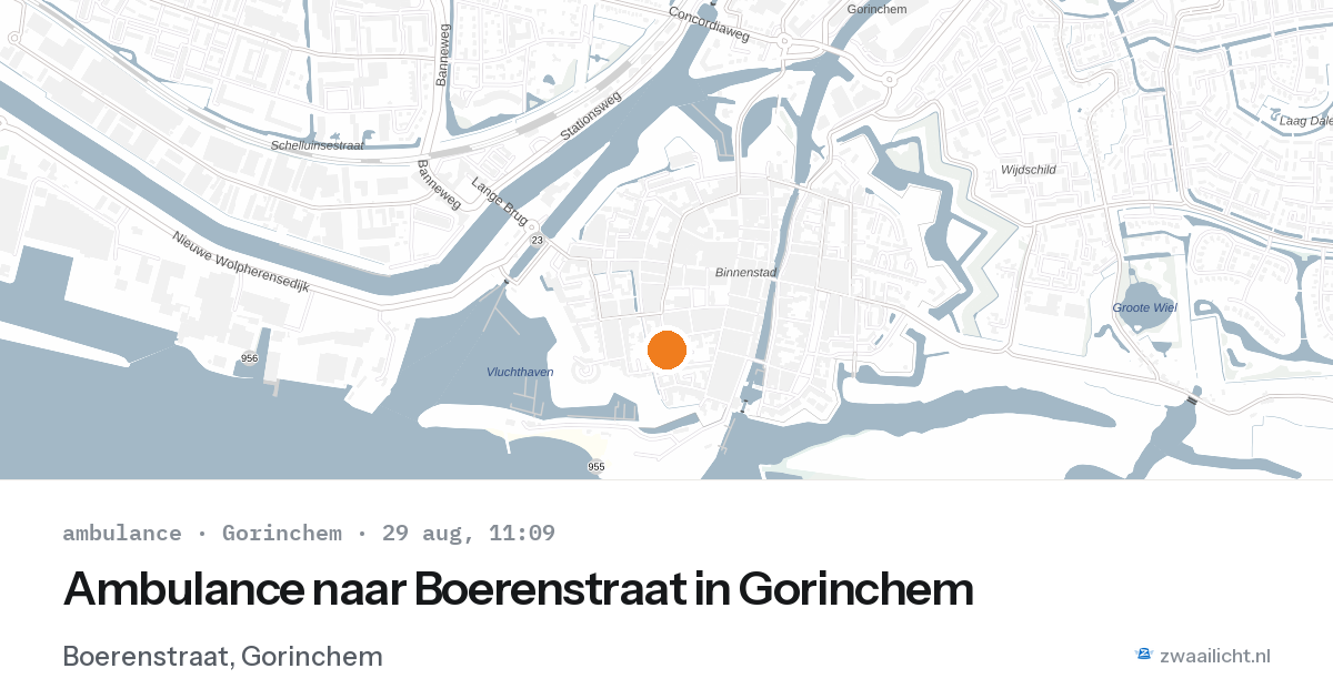 Ambulance naar Boerenstraat in Gorinchem — 29 aug 2026