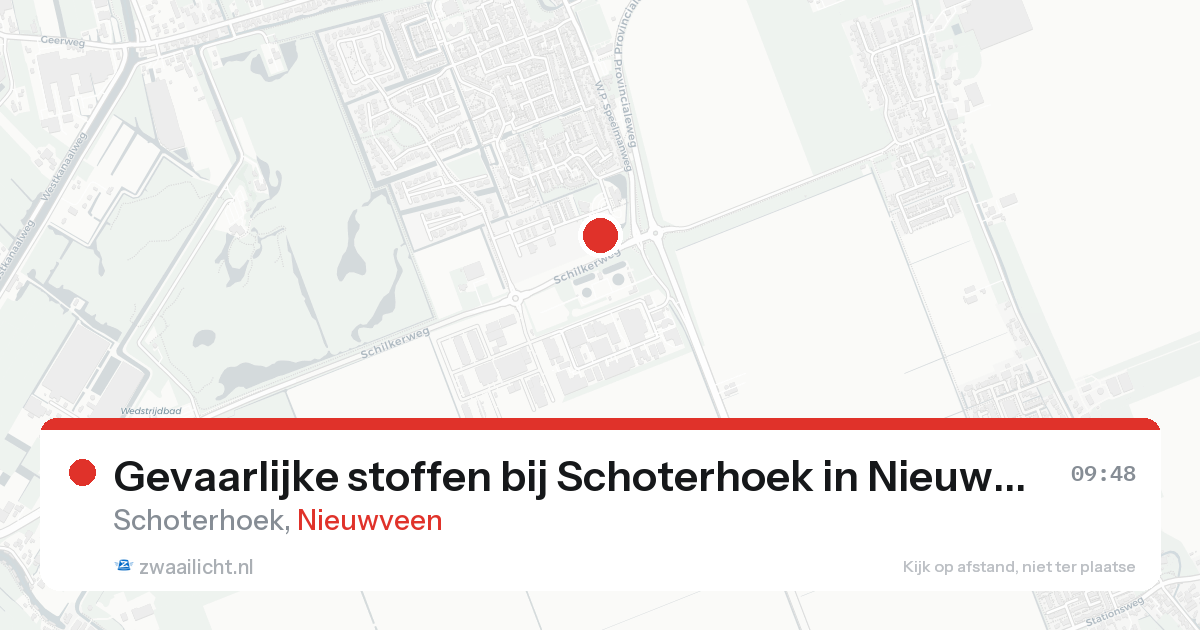 Gevaarlijke stoffen bij Schoterhoek in Nieuwveen — 21 aug 2026