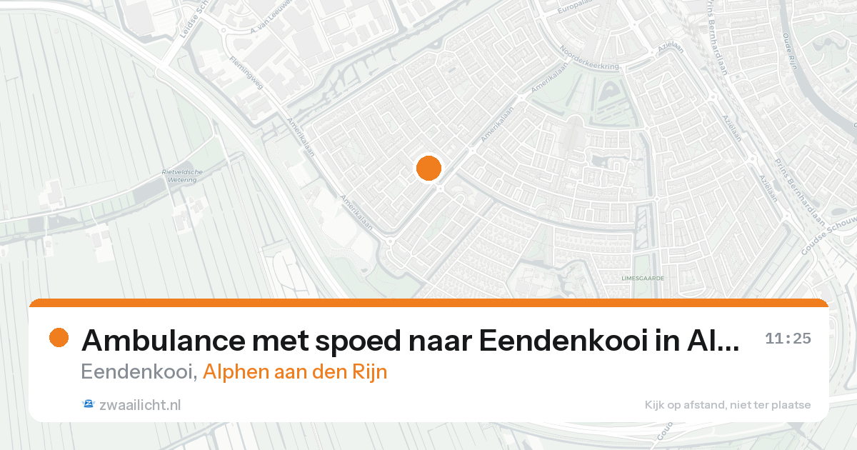 Ambulance met spoed naar Eendenkooi in Alphen aan den Rijn — 20 aug 2026