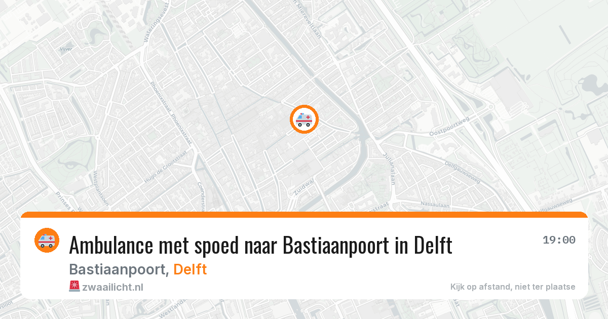 Ambulance met spoed naar Bastiaanpoort in Delft — 28 jun 2026