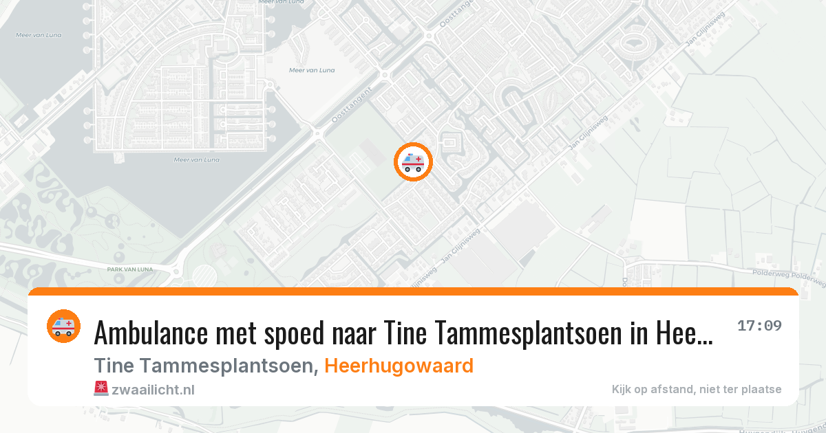 Ambulance met spoed naar Tine Tammesplantsoen in Heerhugowaard — 22 mrt 2026