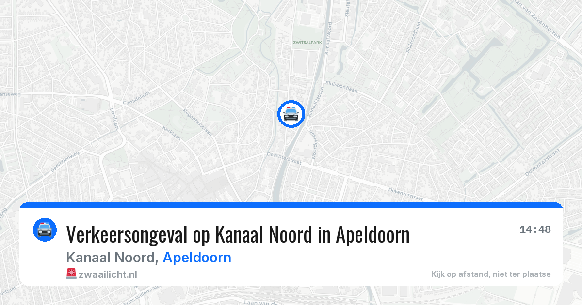Verkeersongeval op Kanaal Noord in Apeldoorn — 19 mrt 2026