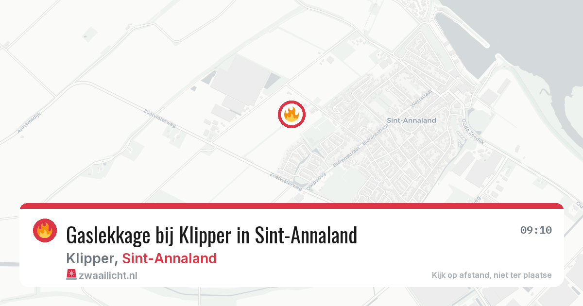 Gaslekkage bij Klipper in Sint-Annaland — 15 jun 2026
