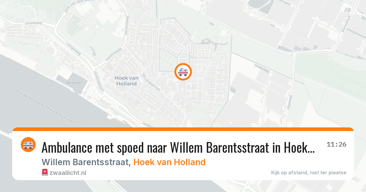 Ambulance met spoed naar Willem Barentsstraat in Hoek van Holland — 5 mei 2026