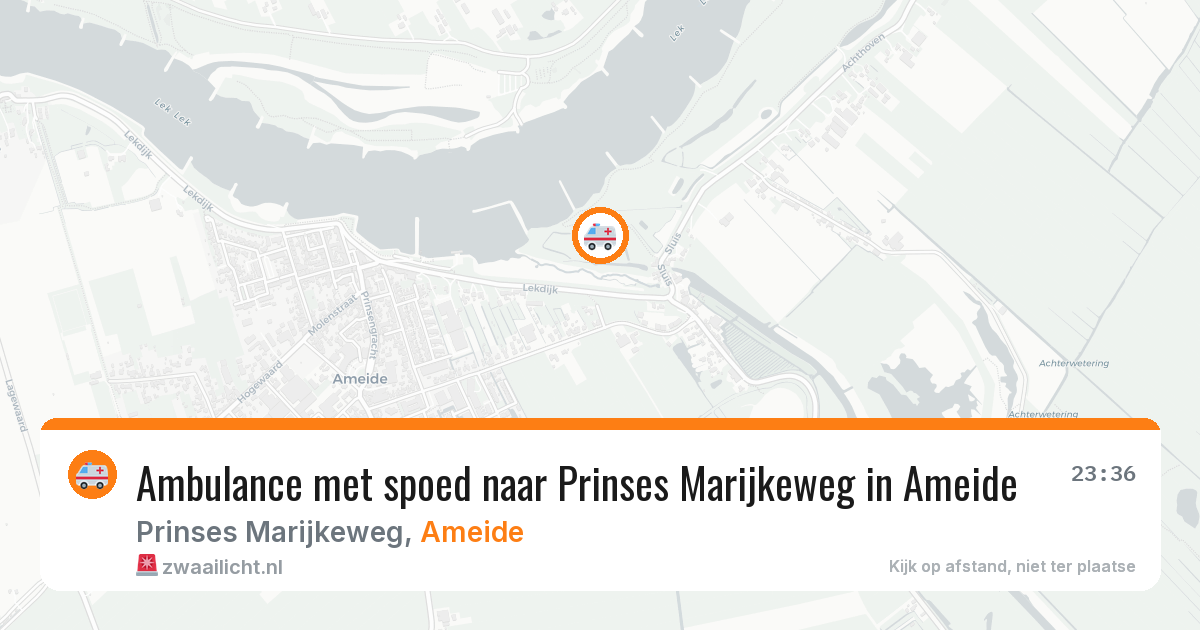 Ambulance met spoed naar Prinses Marijkeweg in Ameide — 25 mei 2026