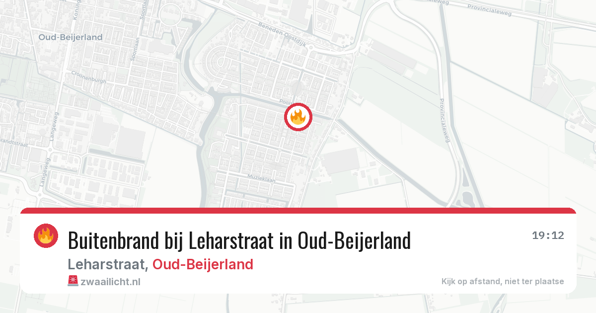 Buitenbrand bij Leharstraat in Oud-Beijerland — 14 jun 2026