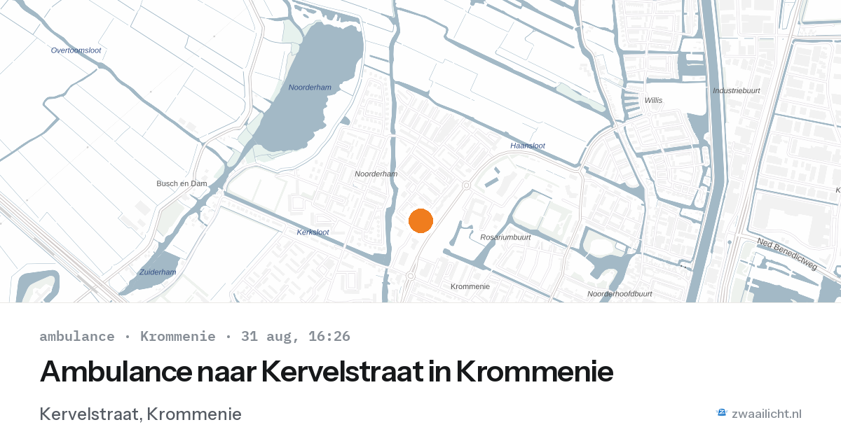 Ambulance naar Kervelstraat in Krommenie — 31 aug 2026