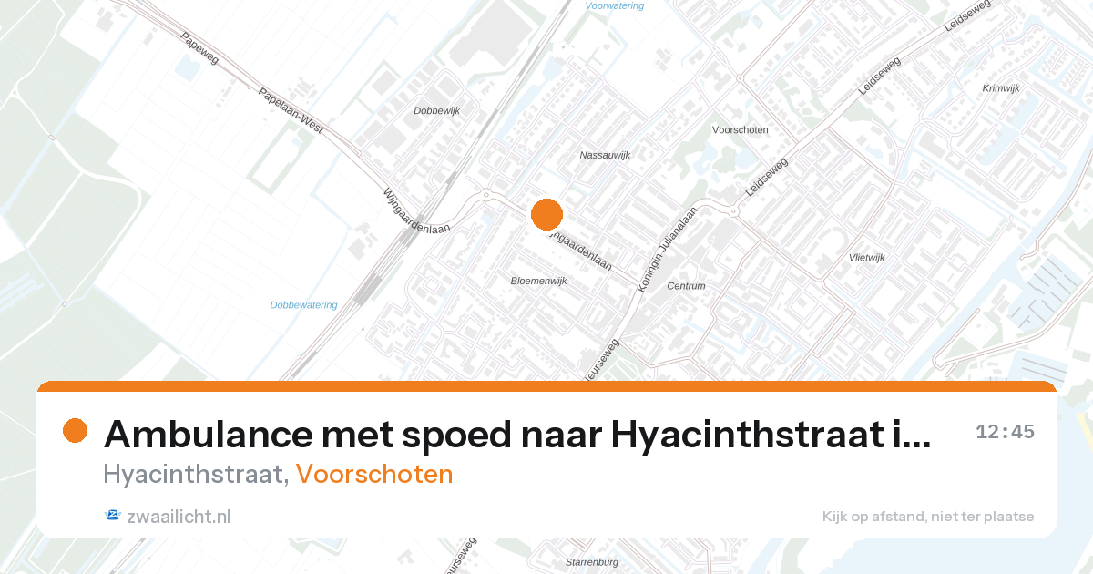 Ambulance met spoed naar Hyacinthstraat in Voorschoten — 10 mei 2026
