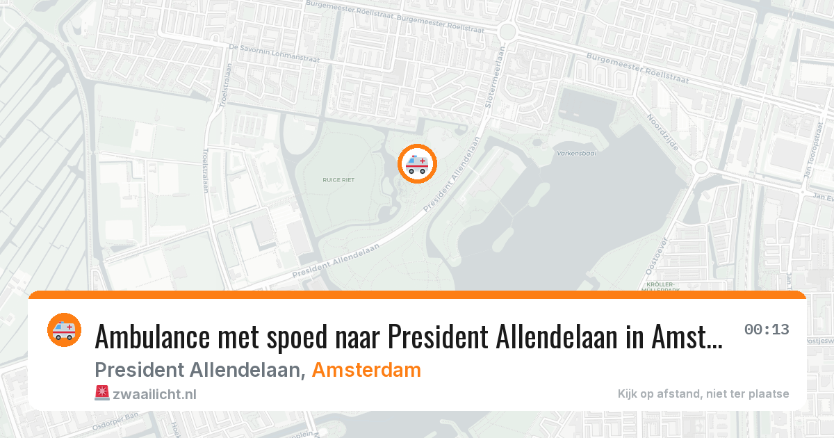 Ambulance met spoed naar President Allendelaan in Amsterdam — 21 mrt 2026