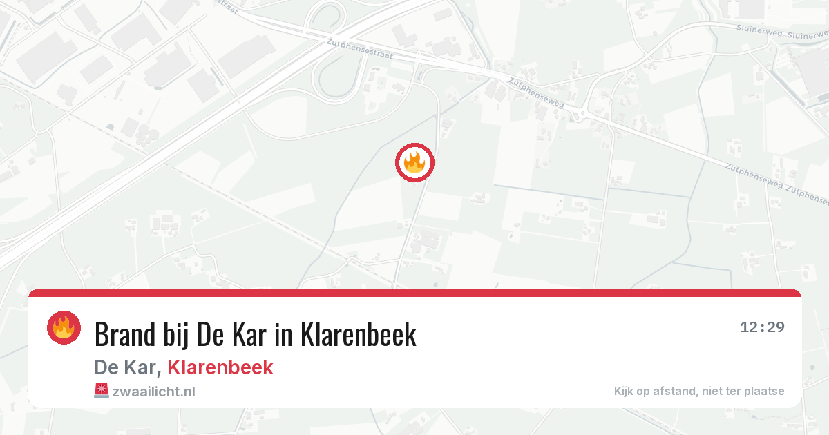 Brand bij De Kar in Klarenbeek — 13 aug 2026