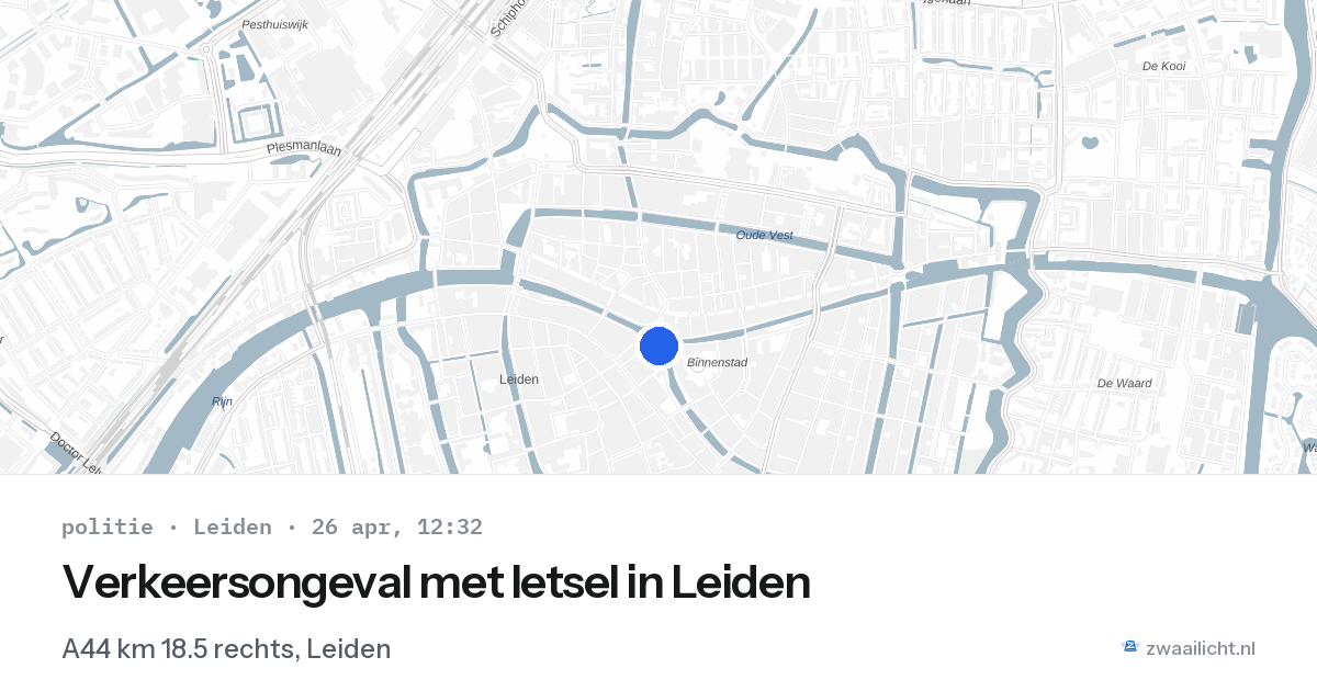 Verkeersongeval met letsel in Leiden — 26 apr 2026