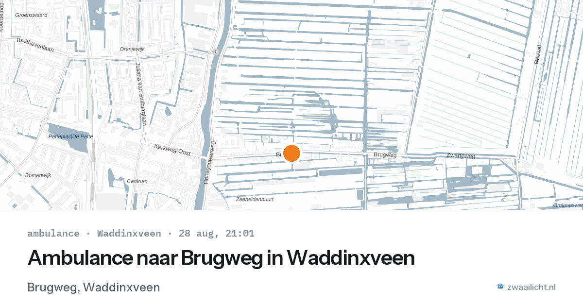 Ambulance naar Brugweg in Waddinxveen — 28 aug 2026