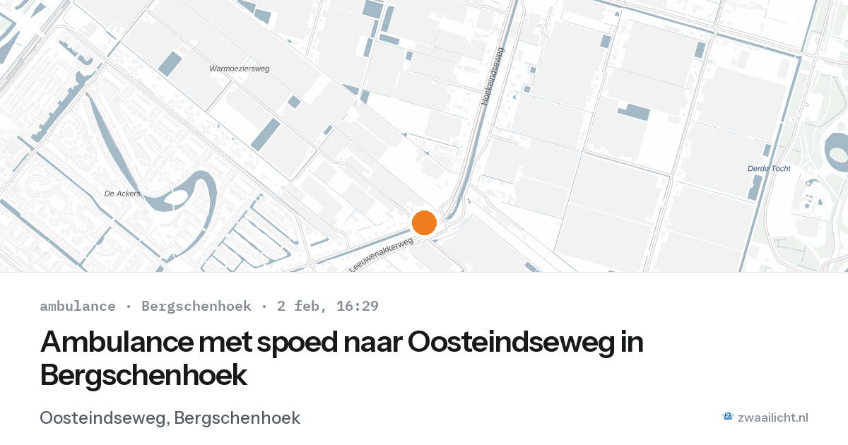 Ambulance met spoed naar Oosteindseweg in Bergschenhoek — 2 feb 2026