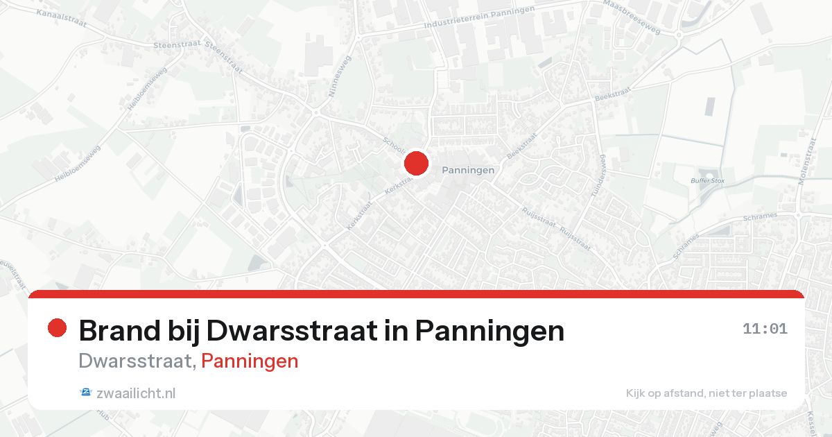 Brand bij Dwarsstraat in Panningen — 13 aug 2026