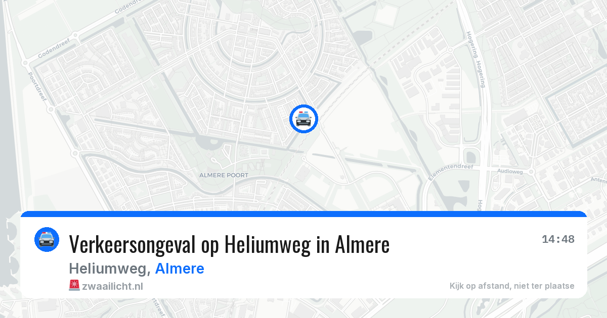 Verkeersongeval op Heliumweg in Almere — 12 mei 2026