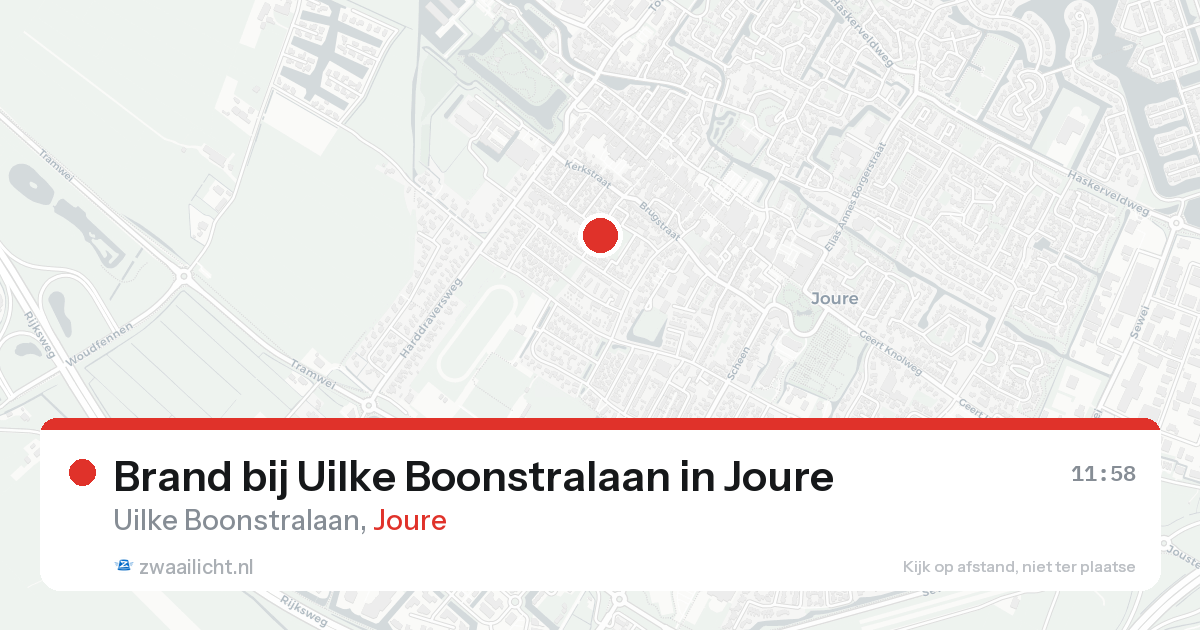 Brand bij Uilke Boonstralaan in Joure — 17 aug 2026