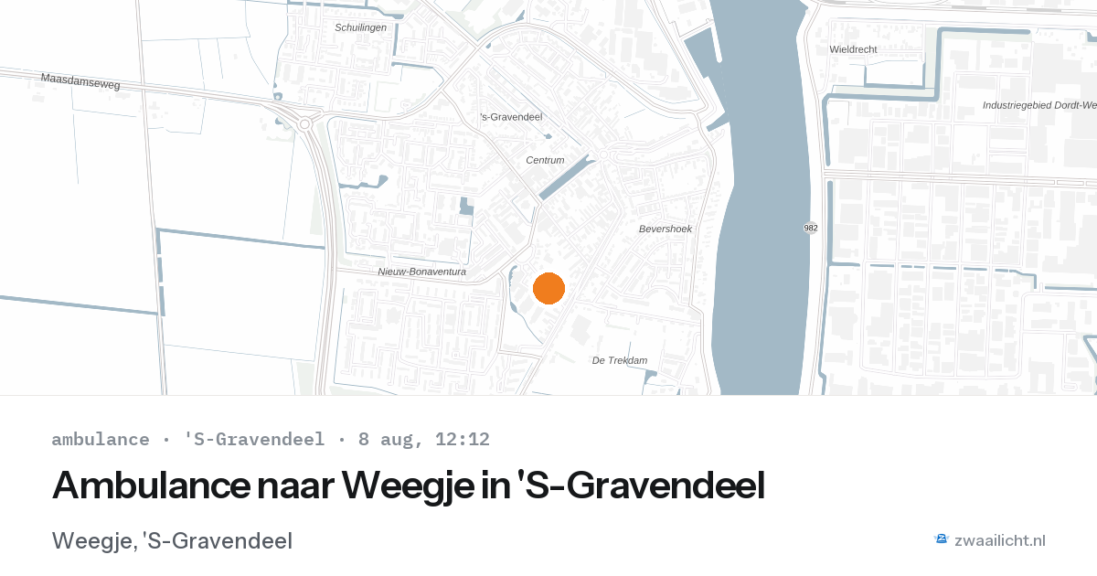 Ambulance naar Weegje in 'S-Gravendeel — 8 aug 2026