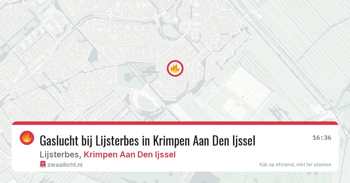 Gaslucht bij Lijsterbes in Krimpen Aan Den Ijssel — 10 jun 2026