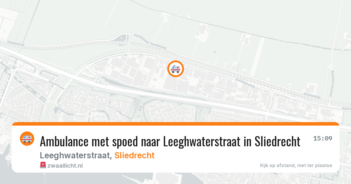 Ambulance met spoed naar Leeghwaterstraat in Sliedrecht — 13 jun 2026