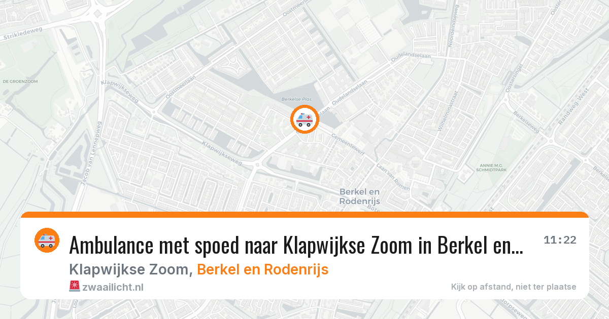 Ambulance met spoed naar Klapwijkse Zoom in Berkel en Rodenrijs — 3 jul 2026