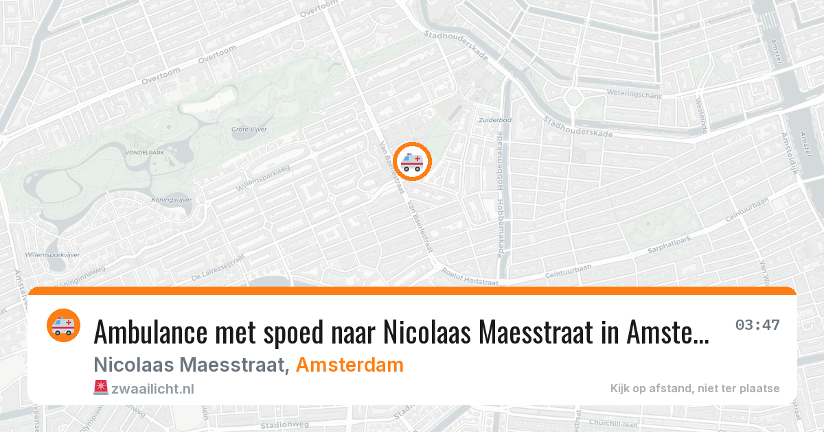 Ambulance met spoed naar Nicolaas Maesstraat in Amsterdam — 26 apr 2026