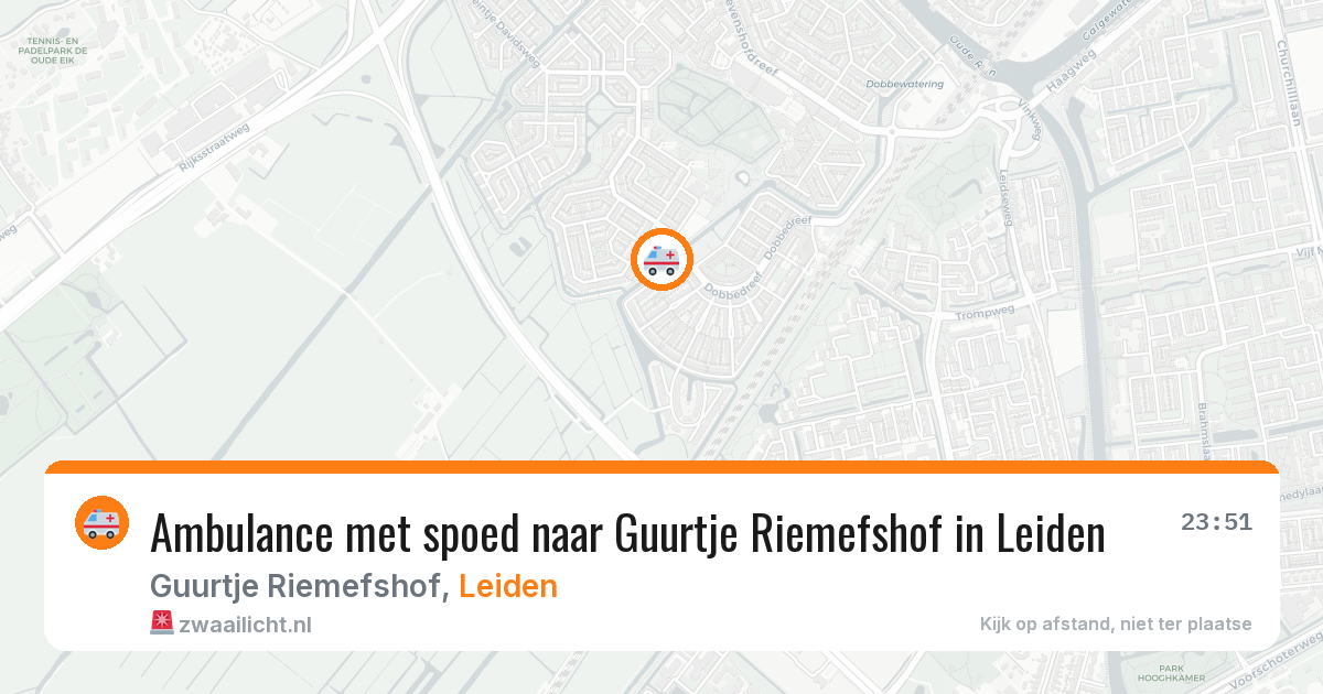 Ambulance met spoed naar Guurtje Riemefshof in Leiden — 27 jun 2026