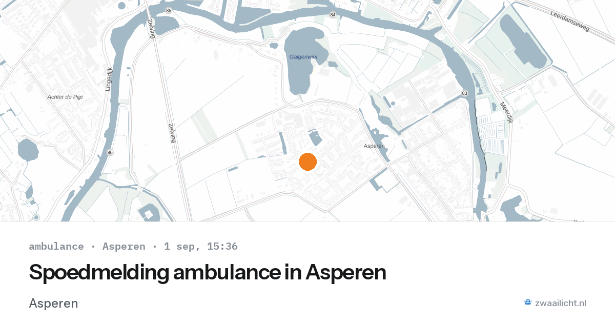 Spoedmelding ambulance in Asperen — 1 sep 2026