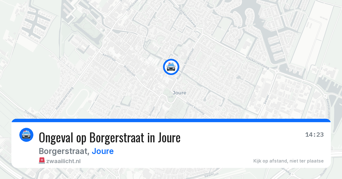 Ongeval op Borgerstraat in Joure — 20 jun 2026