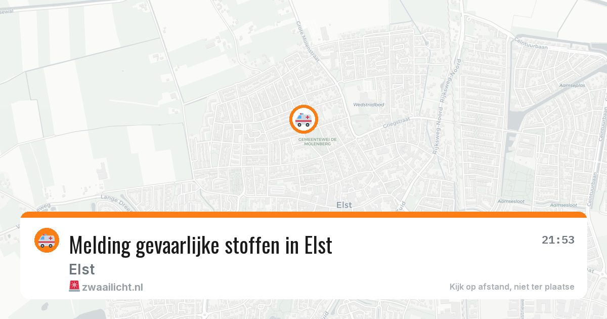 Melding gevaarlijke stoffen in Elst — 11 aug 2026