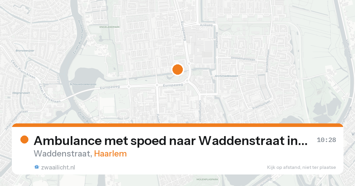 Ambulance met spoed naar Waddenstraat in Haarlem — 24 aug 2026