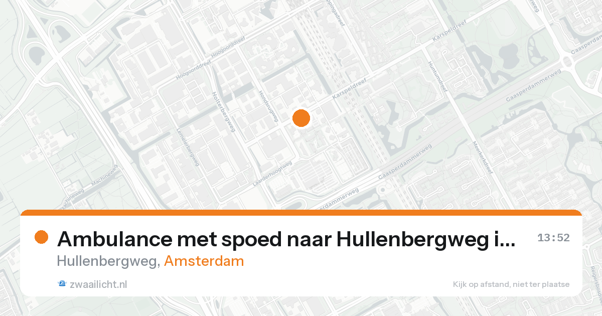 Ambulance met spoed naar Hullenbergweg in Amsterdam — 30 jan 2026